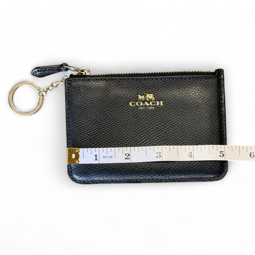 Black Coach Mini ID Skinny Keychain Wallet